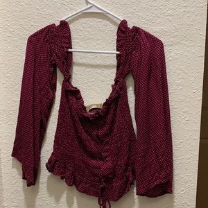 Off the shoulder polka dot top